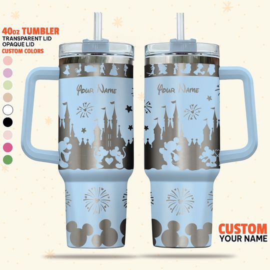 Custom Disney Castle Pattern Mickey 40oz Tumbler