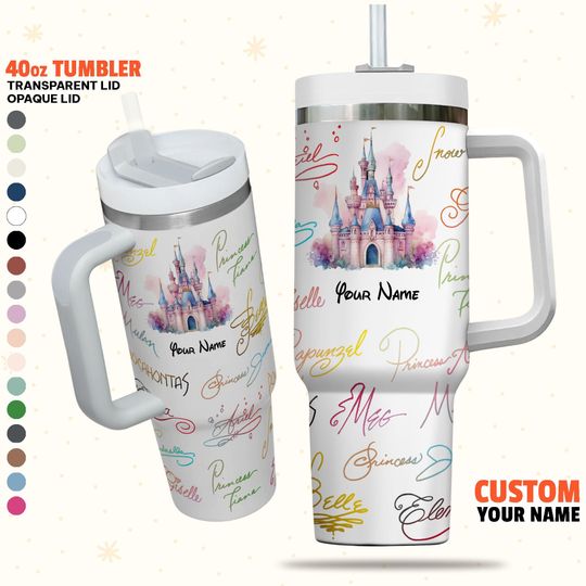 Custom Disney Princess Signatures 40oz Tumbler