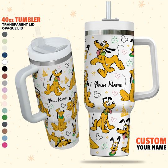 Custom Disney Friends Pluto Colorful Tumbler