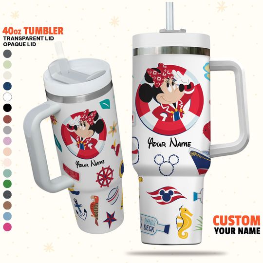 Custom Disney Minnie Cruise Trip Colorful Tumbler
