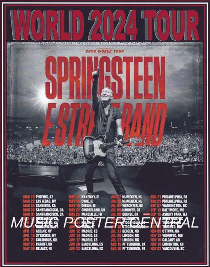 Bruce Springsteen 2024 World Tour Poster