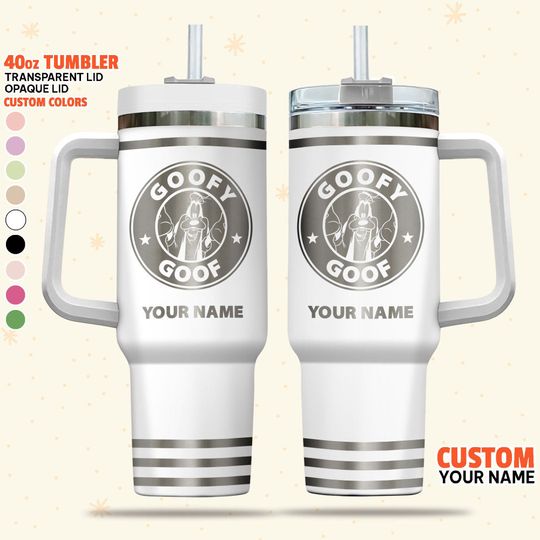 Custom Disney Goofy Coffee Logo Tumbler
