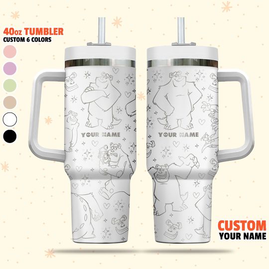 Custom Disney Monster Inc Sulley Tumbler, Disney Tumbler Name Engraved 40oz Tumbler