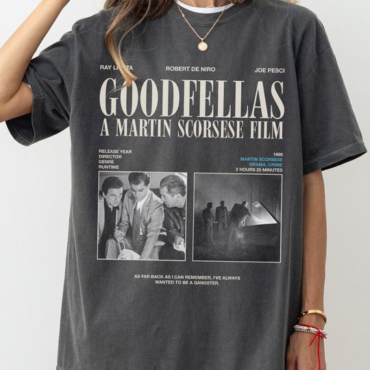 Goodfellas Movie T-Shirt, Retro Martin Scorcese Gangster Mafia Film Graphic Tee Shirt