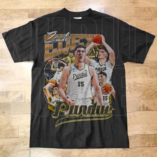 Vintage Style Basketball Bootleg 90s Shirt, Zack Edey Vintage Shirt, Purdue Shirt, Zack Edey Purdue Graphic tee