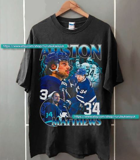 Vintage Style Auston Matthews T Shirt, Ice hockey shirt, Classic 90s Graphic Tee, Unisex, Vintage Bootleg, Gift