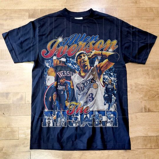 Vintage Allen Iverson T-shirt , The Answer, sport tee, basketball Player, Vintage 90's Graphic tee, Rap Hip hop
