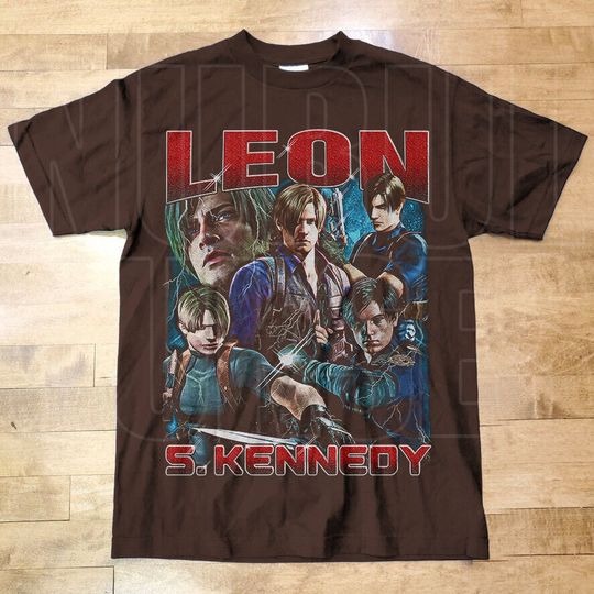 Vintage Style Leon T Shirt, Leon Residence Evil Shirt,  Horror Game Shirt