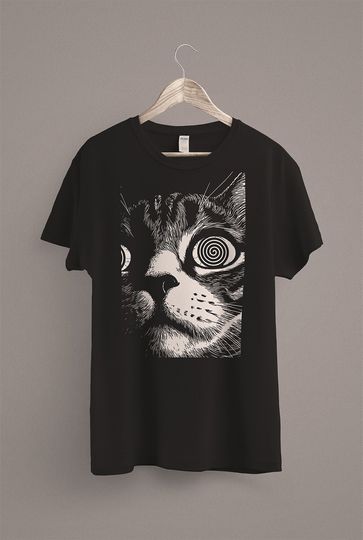 Psychedelic Cat T-Shirt | Trippy Shirt | Gothic Alt Clothing | Dark Aesthetic Fashion