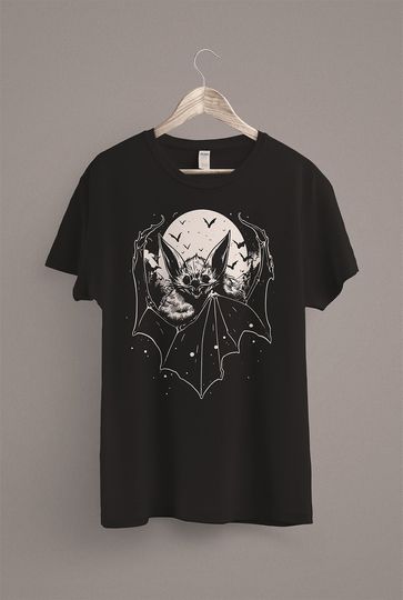 Bat T-Shirt | Dark Cottagecore Clothing | Dark Academia Aesthetic | Goblincore Shirt