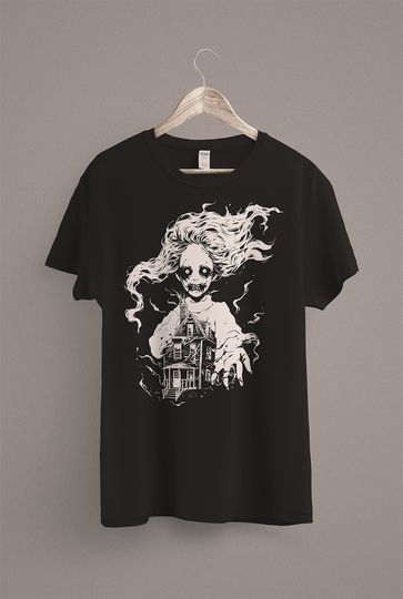 Ghost Haunted House T-Shirt | Halloween Shirt | Spooky Season Clothing | Gothic Horror