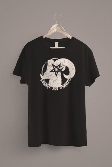 Sinners are Winners Shirt | Black Metal & Death Metal T-Shirt | Pagan  | Occult | Satanic Clothing | Inverted Pentagram | Baphomet