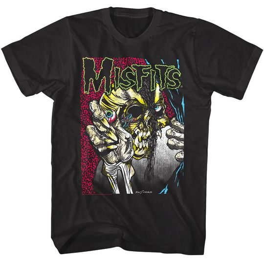 Misfits Pushead Eyeball Men's T-Shirt Album Punk Rock Music Band Merch Concert Tour