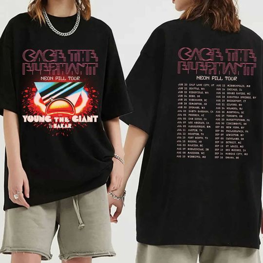 Cage the Elephant - Neon Pill Tour 2024 Double Sided Shirt