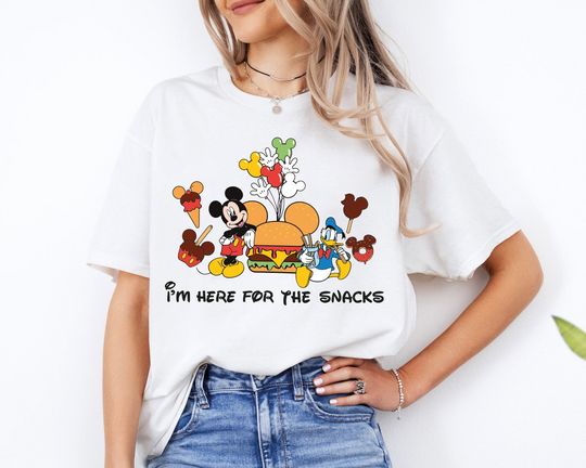 I'm Here For The Snacks, Disney Snacks Shirts, Disneyland Mickey Shirts, Disneyworld Vacation T-shirt