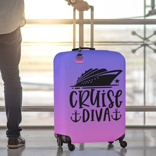 Cruise Diva Luggage Cover, Vacation Luggage Cover