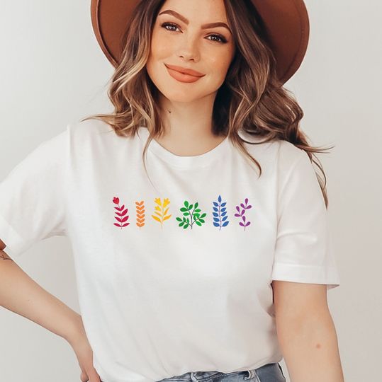 Rainbow Plants T Shirt, Pride Shirt, Rainbow Pride Shirt, LGBTQ Rights Shirt
