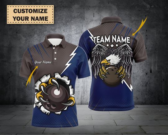 Custom Eagle Bowling Shirt, Sport Team Shirt, Gift For Him