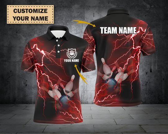 Custom 3D Lightning Bowling Sport Shirt, Sport Team Shirt, Gift For Him