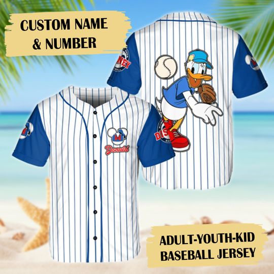 Duck The Catcher Baseball Player Baseball Jersey, Duck Baseball Jersey