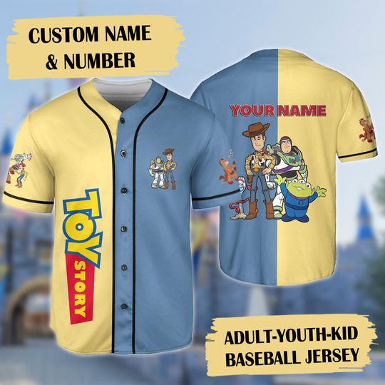 Personalized Toy Movie Baseball Jersey, Toy Cowboy And Friends Baseball Jersey