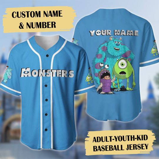 Personalized Monster Friend Baseball Jersey, Monster Scary Company Baseball Jersey