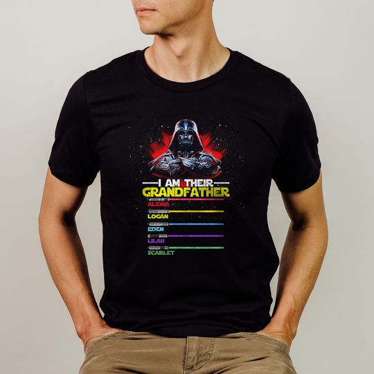 I Am Their Grandfather, Personalized Shirt, Darth Vader, Lightsabers, Dad Grandpa Shirt, Fathers Day