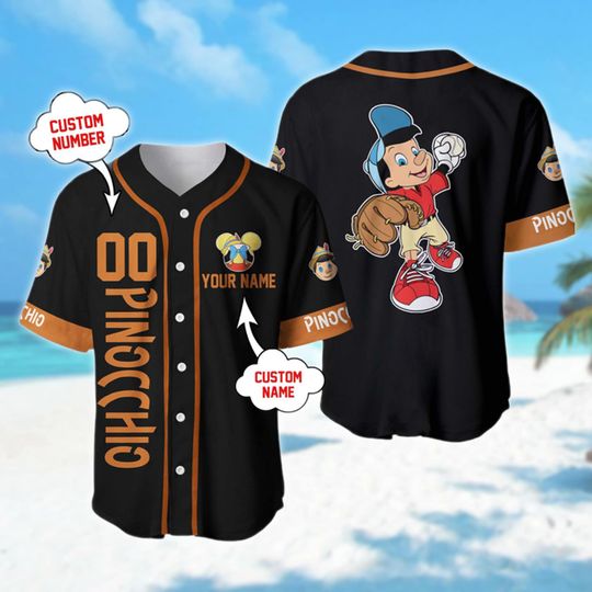 Custom Name & Number Wooden Puppet Movie Baseball Jersey