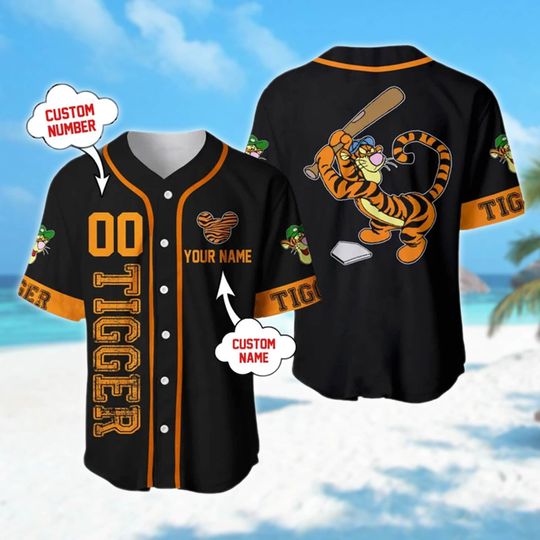 Custom Name & Number Personalized Tiger Baseball Jersey