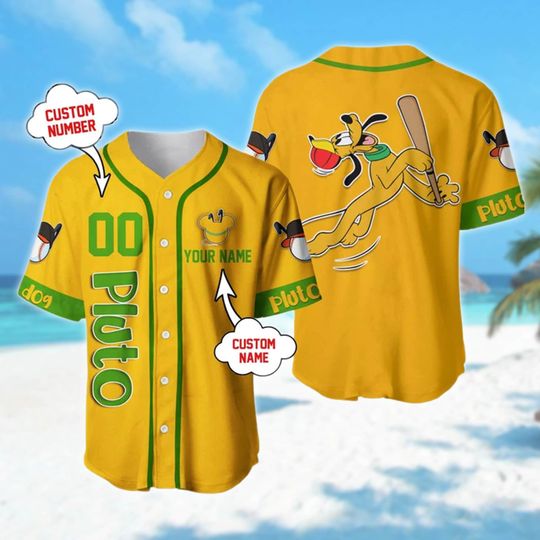 Custom Name & Number Yellow Dog Baseball Jersey