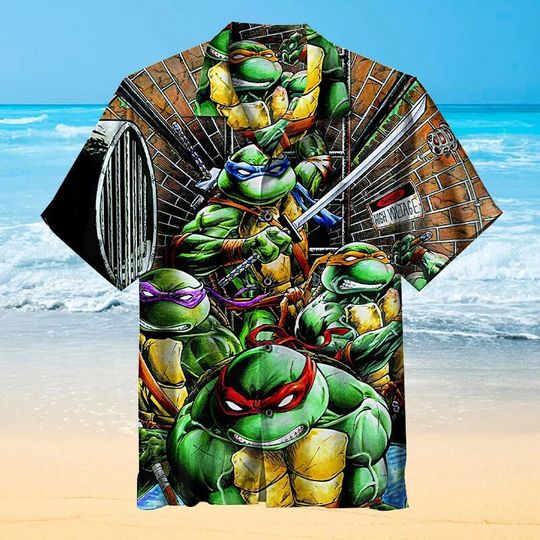 Teenage Mutant Ninja Turtles on the move, Unisex Hawaiian Shirt