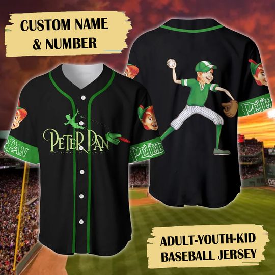 Fictional Character Baseball Jersey, Flying Boy Baseball Jersey, Free-spirited Boy Jersey Shirt Gift