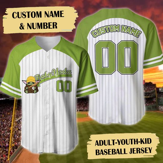 Personalized Lime Dwarf Baseball Jersey, Custom Name Dwarf Baseball Jersey