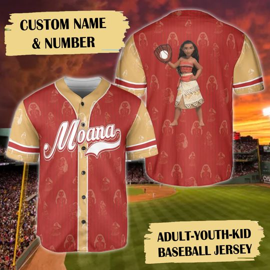 Tropical Princess Baseball Jersey, Princess Adventure Baseball Jersey, Tropical Cartoon Movie Jersey Shirt Gift