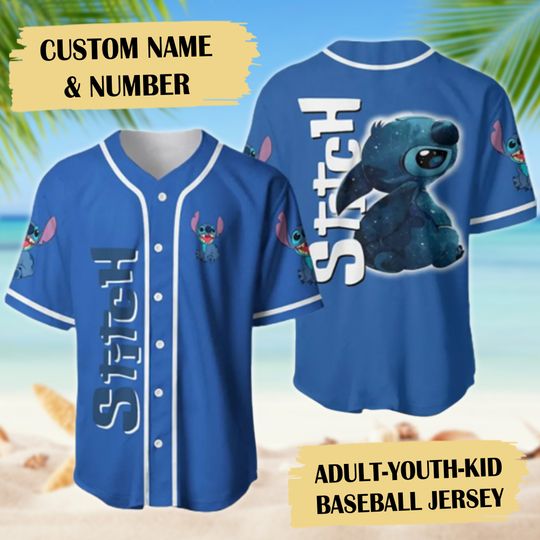 Cute Blue Dog Baseball Jersey, Series Movie Baseball Jersey, Cartoon Movie Jersey Shirt Gift