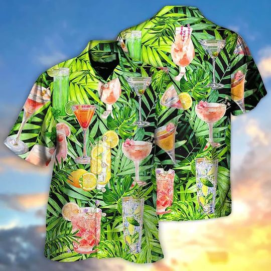 Cocktail Classy Tropical Summer Hawaiian Shirt