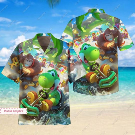 Super Mario Hawaii Shirt, Toad Yoshi Hawaiian Shirt