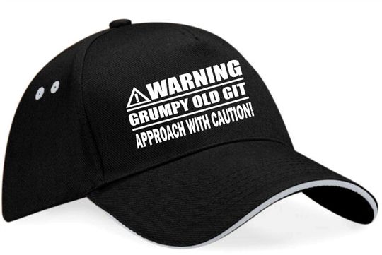 Warning Grumpy Old Git Baseball Cap, Funny Gift For Men