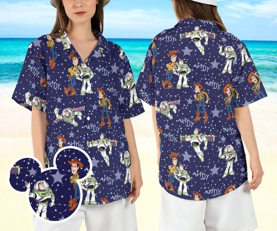 Pixar Toy Story Hawaiian Shirt, Woody Buzz Lightyear Hawaii Shirt, Toy Story Friends Beach Aloha Shirt,