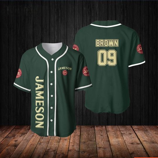 Personalized Green Jameson Baseball Jersey Shirt, Summer Beach Gift