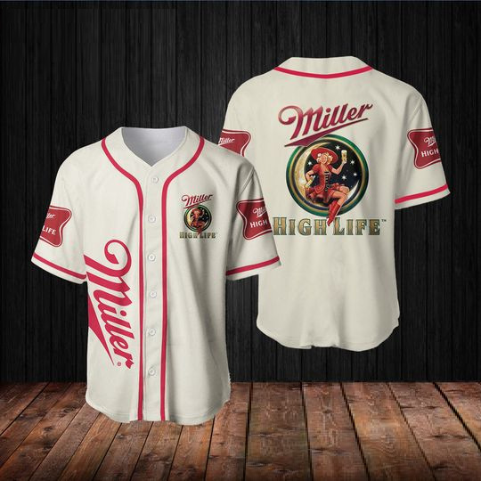 Beige Miller Highlife Baseball Jersey