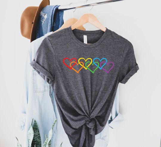 Rainbow Heart Shirt, Love is Love Rainbow Heart Shirt, Perfect Gift, LGBT Tee