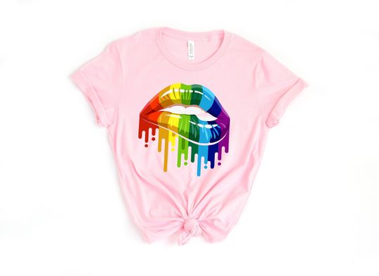 Pride Lips, Pride LGBT Shirt, Pride Shirt,  Gay Pride T-Shirt, Gay Rainbow Shirt