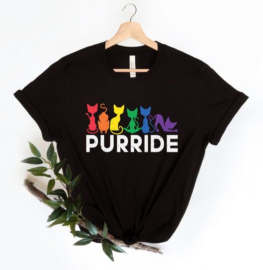 Purride Cat Shirt, LGBT Flag Shirt, Gay Pride Shirt, LGBTQ Shirt