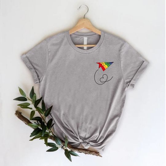 LGBT Shirt, Pride Paper Plane Tshirt, LGBTQ Lesbian Tee, Gay Pride Gift