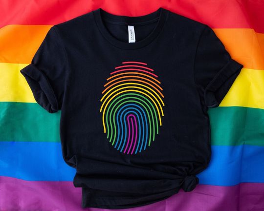 Pride Shirt, LGBTQ Shirt, Pride Month Shirt, Gay Pride T Shirt, Fingerprint Pride Shirt