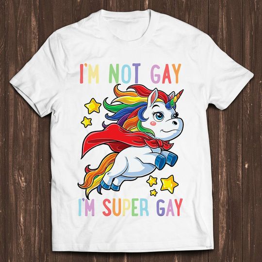Unicorn Super Gay Pride LGBT Shirt, LGBTQ Ally Rainbow Flag Meme Gift
