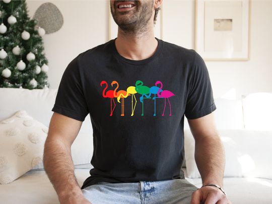 Flamingo Rainbow Shirt, Pride Flamingo Shirt, Funny LGBT Shirt