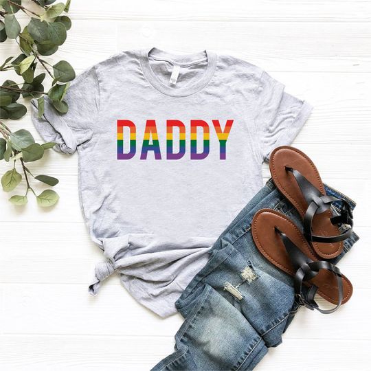 LGBTQ Dad Shirt, Rainbow Daddy T-Shirt, Gay Pride Dad Shirt, Gift For Dad