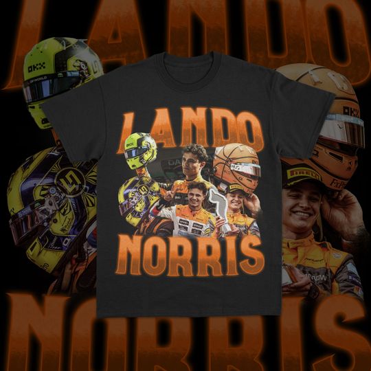 Lando Norris Formula 1 Racing T-Shirt Black